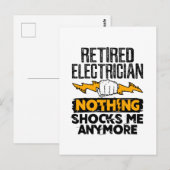 De bejaarde elektricien laat me niets meer schrikk briefkaart (Voorkant / Achterkant)