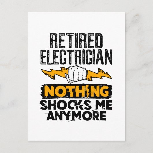 De bejaarde elektricien laat me niets meer schrikk briefkaart (Voorkant)