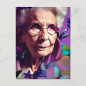 De bejaarde vrouw briefkaart (Voorkant)