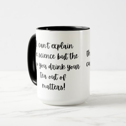 De beker die je je Drink uit Matters Mok (Voorkant links)