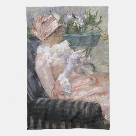 De Beker van Tea door Mary Cassatt Theedoek (Verticaal)