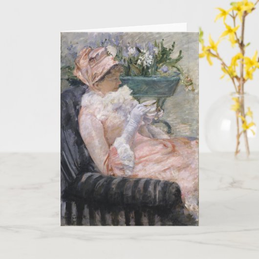 De Beker van Tea | Mary Cassatt Kaart (Gele Bloem)
