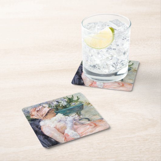 De Beker van Tea, Mary Cassatt Kartonnen Onderzetters (Insitu)