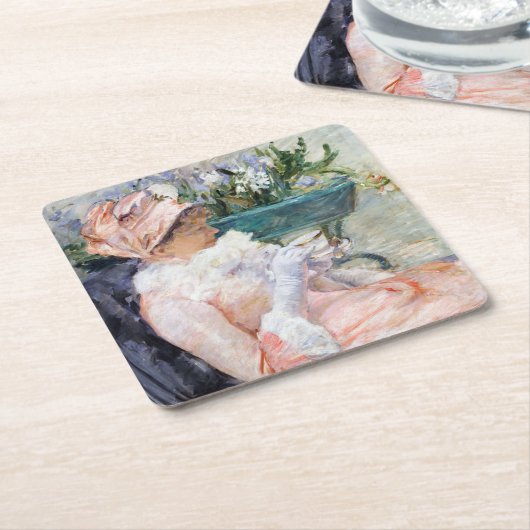 De Beker van Tea, Mary Cassatt Kartonnen Onderzetters (Schuin)