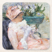 De Beker van Tea, Mary Cassatt Kartonnen Onderzetters (Voorkant)