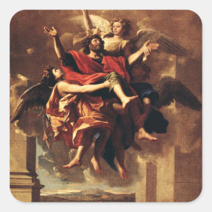 De Bekering Van Sint-Paulus Fijne Kunst Vierkante Sticker