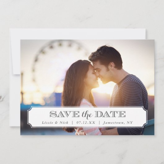 De Bekleding van de Foto van Chic Lijst sparen de  Save The Date (Voorkant)