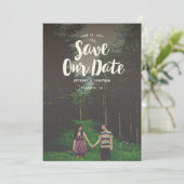 De Bekleding van Woodsy sparen de Datum Save The Date (Staand voorkant)