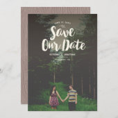 De Bekleding van Woodsy sparen de Datum Save The Date (Voorkant / Achterkant)