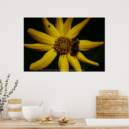 De bel en de zonnebloem poster (Keuken)