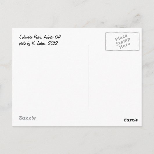 De belangrijkste Columbia-rivier uit Astoria OR, b Briefkaart (Achterkant)