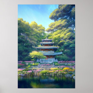 De belangrijkste Japanse tempel Poster