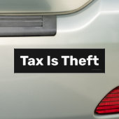 De belasting is de diefstallige Bumpersticker (Op auto)