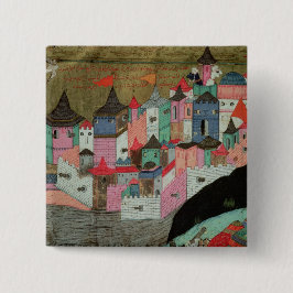 De belegering van Belgrado Vierkante Button 5,1 Cm