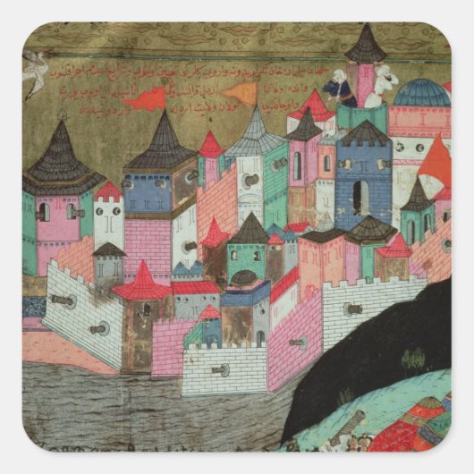 De belegering van Belgrado Vierkante Sticker (Voorkant)