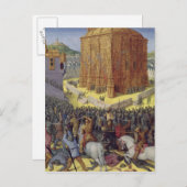 De belegering van Jeruzalem door Nebuchadnezzar Briefkaart (Voorkant / Achterkant)