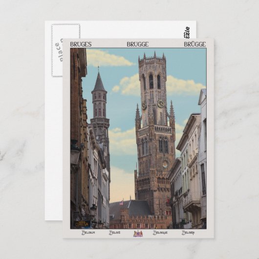 De Belfry in Brugge Briefkaart (Voorkant / Achterkant)