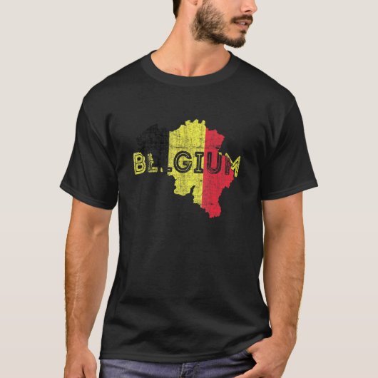 de belgische kaart en de vlag Souvenir in nood in  T-shirt (Voorkant)