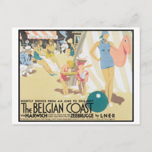 De Belgische kustreisposter Briefkaart