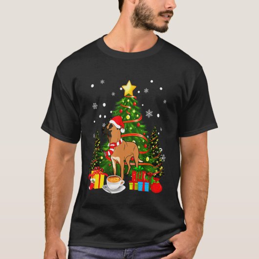 De Belgische Malinois Dog-kerst is koffielichter T-shirt (Voorkant)