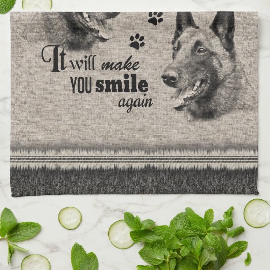 De Belgische Malinois kunst als alles mislukt, cit Theedoek (Gevouwen)