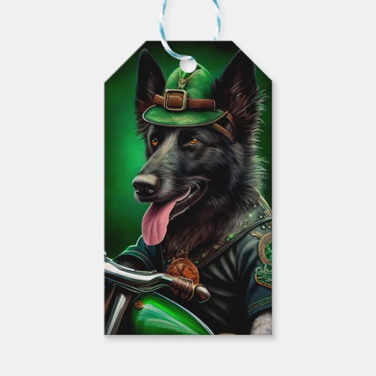 De Belgische Shepherd-fiets St. Patrick's Day Cadeaulabel (Voorkant)