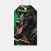 De Belgische Shepherd-fiets St. Patrick's Day Cadeaulabel (Achterkant)