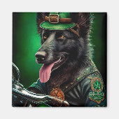 De Belgische Shepherd-fiets St. Patrick's Day Magneet (Voorkant)