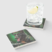 De Belgische Shepherd-fiets St. Patrick's Day Stenen Onderzetter (Zijkant)