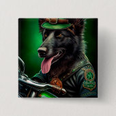 De Belgische Shepherd-fiets St. Patrick's Day Vierkante Button 5,1 Cm (Voorkant)