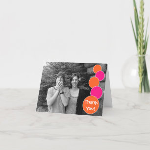 De bellen danken u Notecard (Oranje/Heet Roze) Bedankkaart
