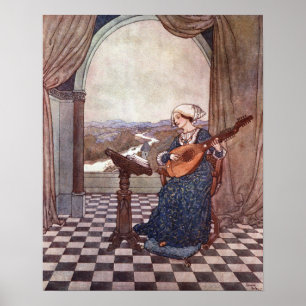 De Bellende Lute van Edmund Dulac Poster