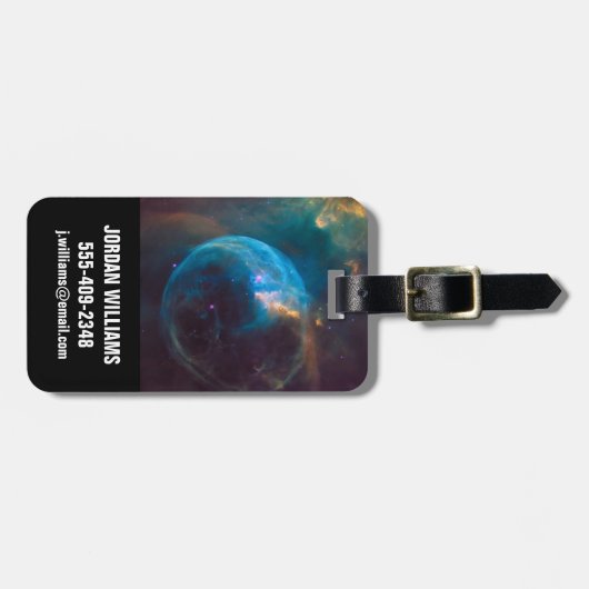 De bellennevel, NGC 7635. Bagagelabel (Voorkant horizontaal)