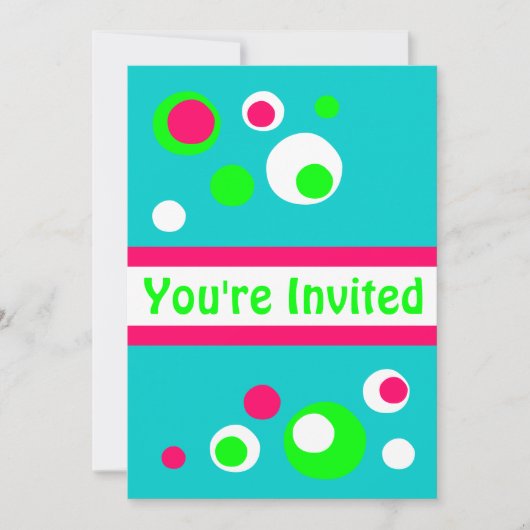 De bellenuitnodiging van Retro Kaart (Voorkant)