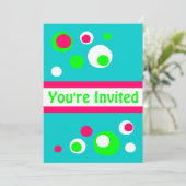 De bellenuitnodiging van Retro Kaart (Staand voorkant)