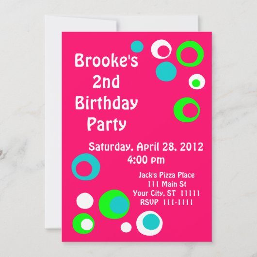 De bellenuitnodiging van Retro Kaart (Achterkant)