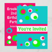 De bellenuitnodiging van Retro Kaart (Voorkant / Achterkant)