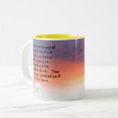 De beloften tweekleurige koffiemok (Voorkant links)