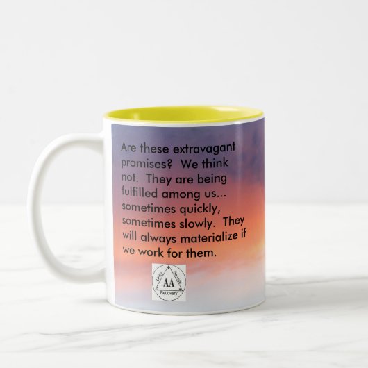De beloften tweekleurige koffiemok (Links)
