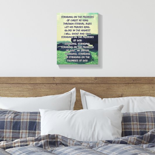 De Beloften van de Goederentekst verdedigen Canvas Afdruk (Insitu (Slaapkamer))