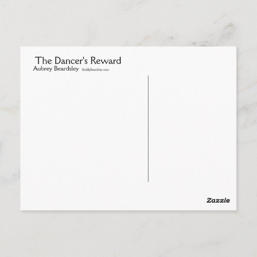 De beloning van de danser briefkaart (Achterkant)