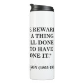 De beloning van een goed gedaan ding heeft het ged thermosbeker (Geroteerd rechts)