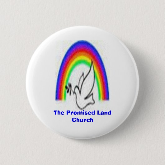 De beloofde landkerk ronde button 5,7 cm (Voorkant)