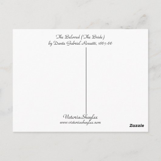 De Beloved (de Bride) Briefkaart (Achterkant)