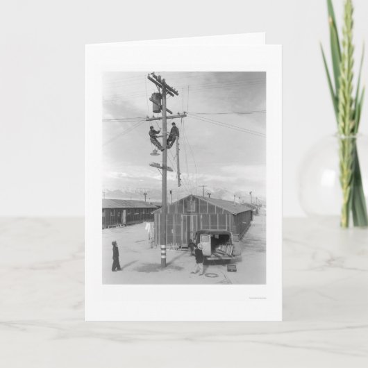 De Bemanning van de lijn aan het Werk in Manzanar Kaart (Voorkant)