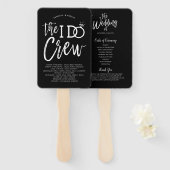 De bemanning van mij | Bruiloftsfeest en Programma Handwaaier (Voorkant en achterkant)