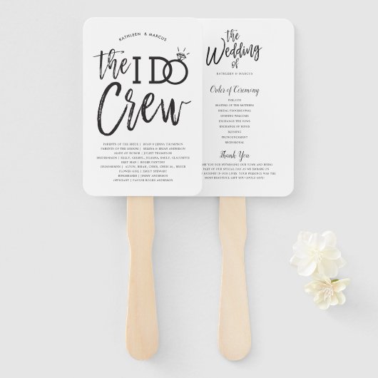 De bemanning van mij | Huwelijksfeest en Programma Handwaaier (Voorkant en achterkant)