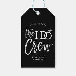 De bemanning van mij | Huwelijksfeest Favor Zwart Cadeaulabel