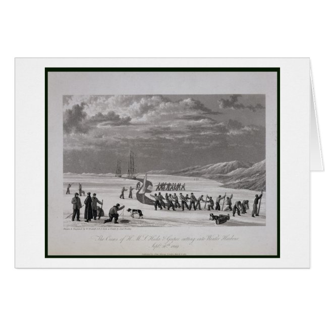 De bemanningen van H.M.S. Hecla en griper snijden  (Voorkant Horizontaal)