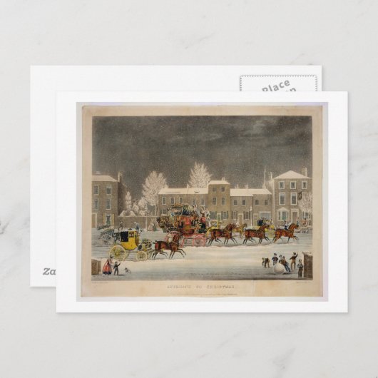 De benadering van Kerstmis, door George Hunt wordt Feestdagenkaart (Voorkant / Achterkant)